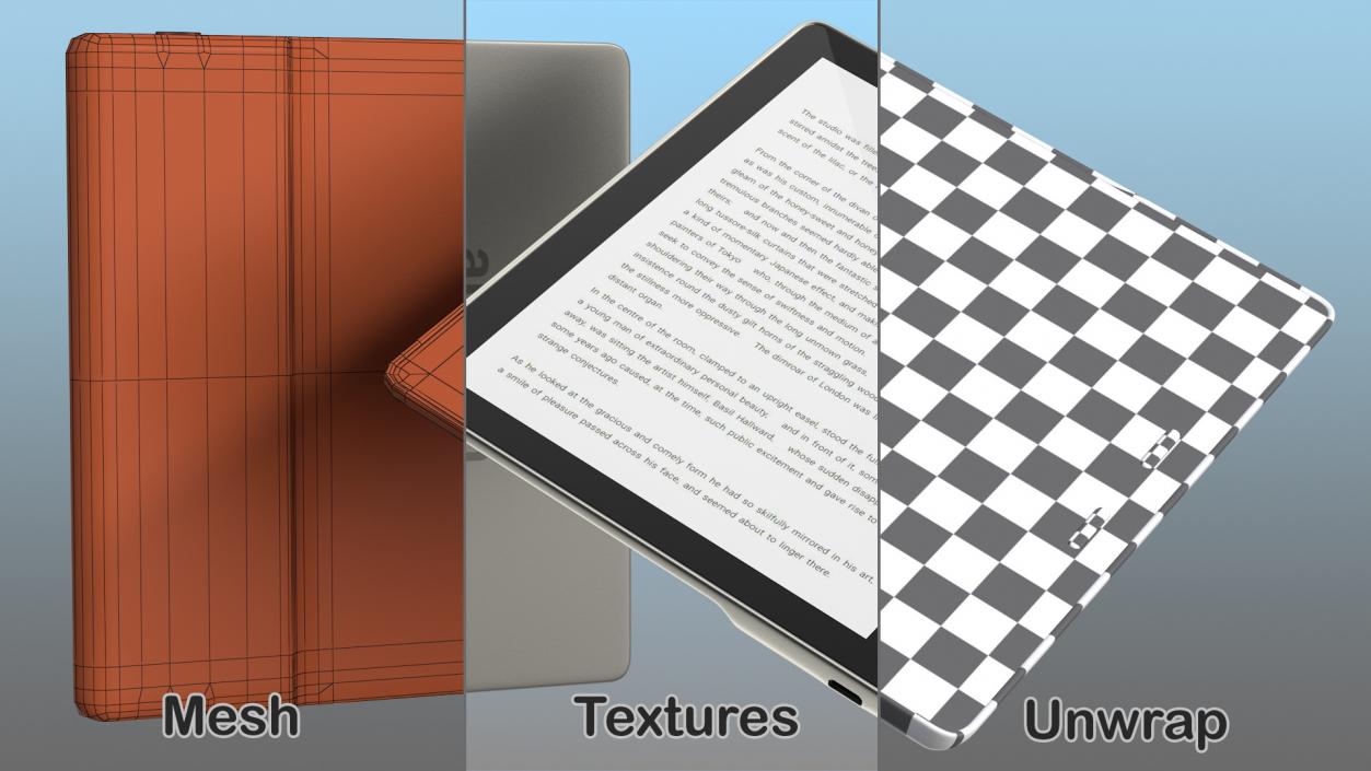 3D model Paper Book with E-Reader Collection