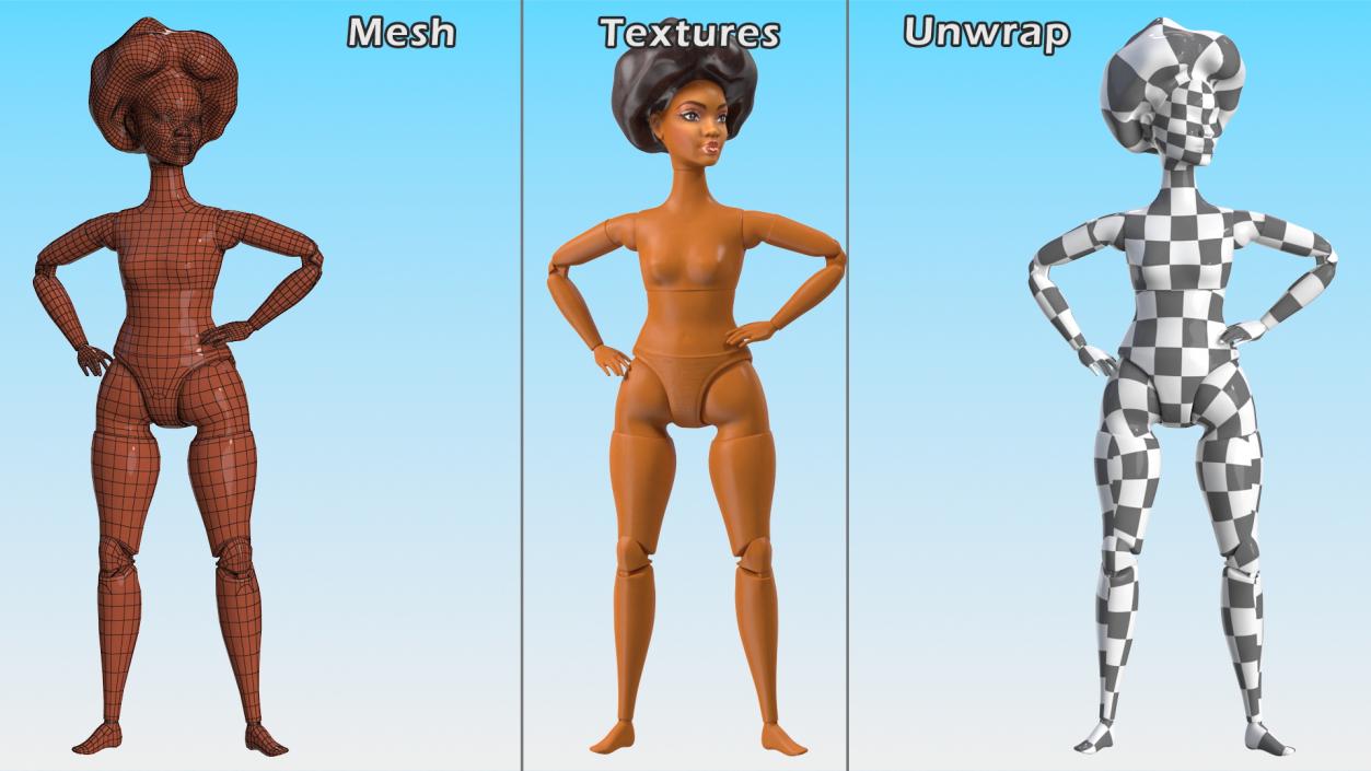 3D Nude Barbie Dolls Collection model