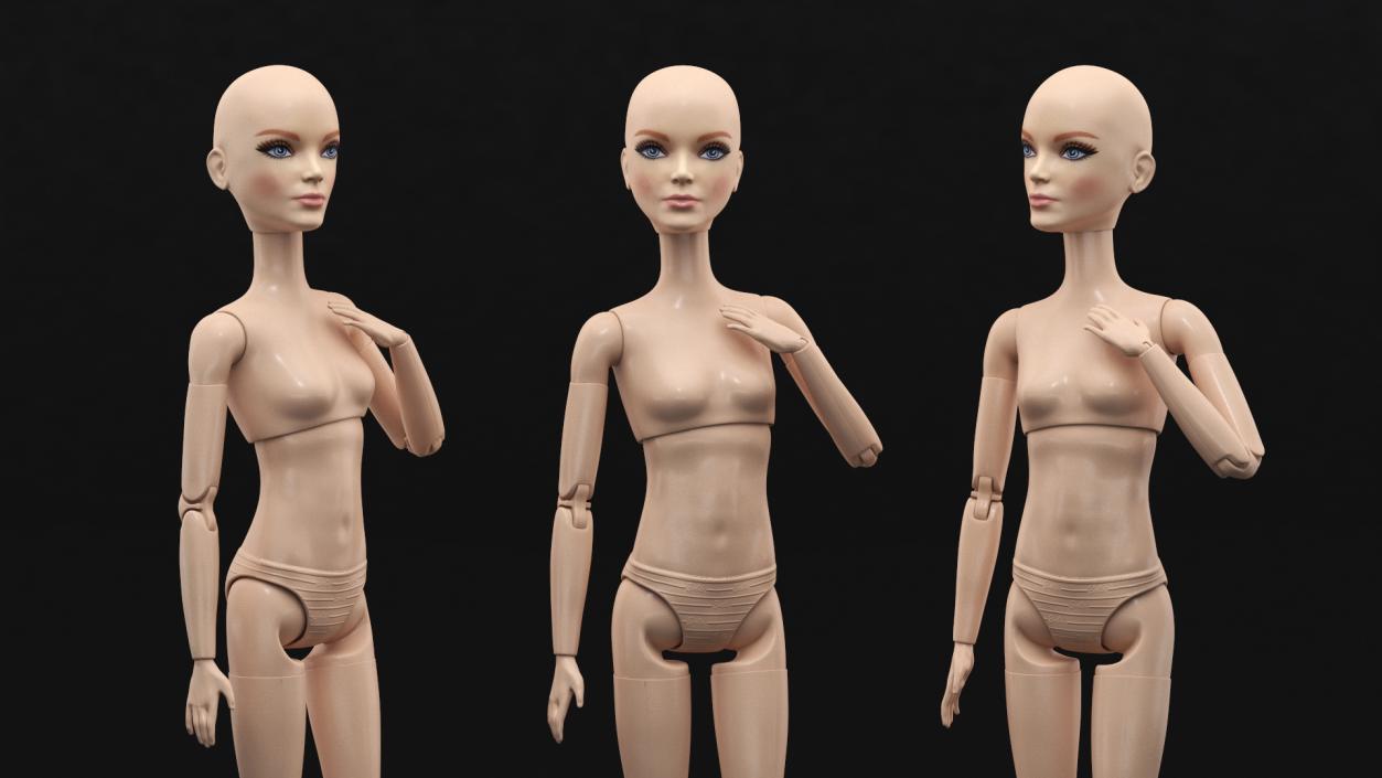 3D Nude Barbie Dolls Collection model