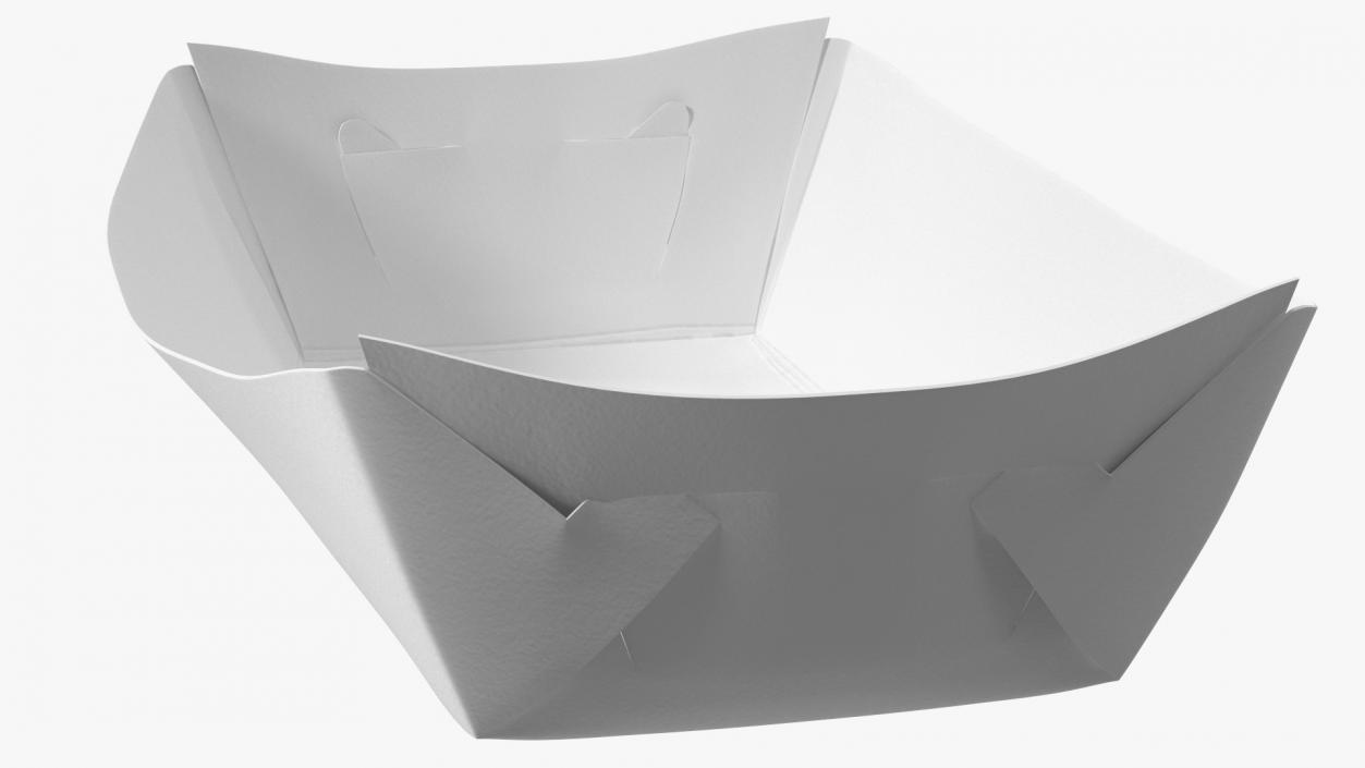 3D Grease Resistant Paper Food Tray White model