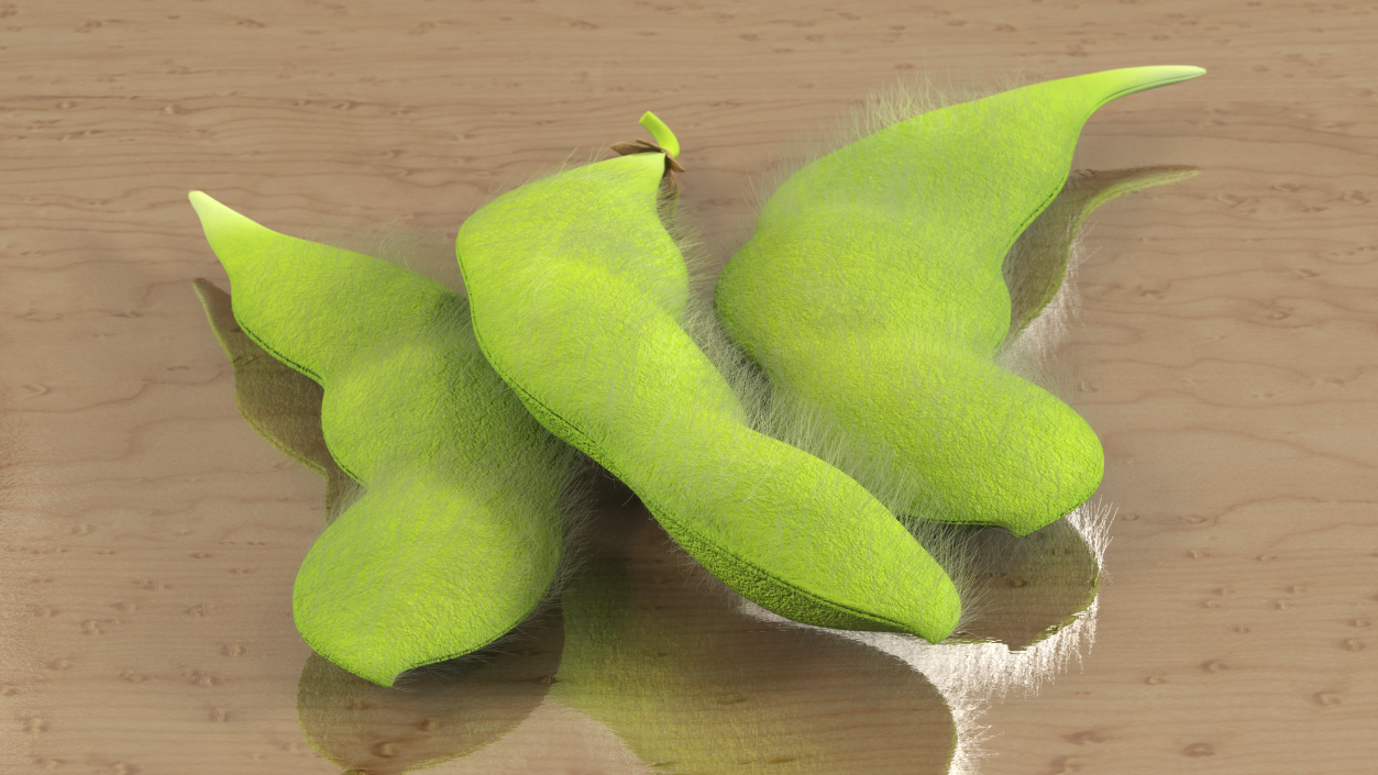 3D Edamame Green Soybeans Fur