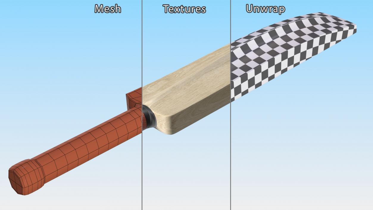 Classic Cricket Bat 3D model