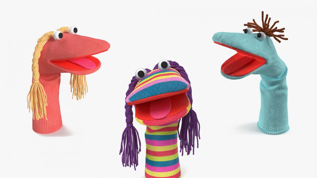 3D Hand Puppet Characters Collection model