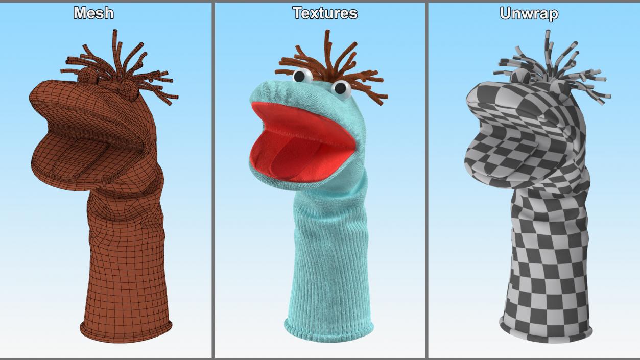 3D Hand Puppet Characters Collection model