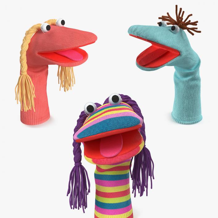 3D Hand Puppet Characters Collection model