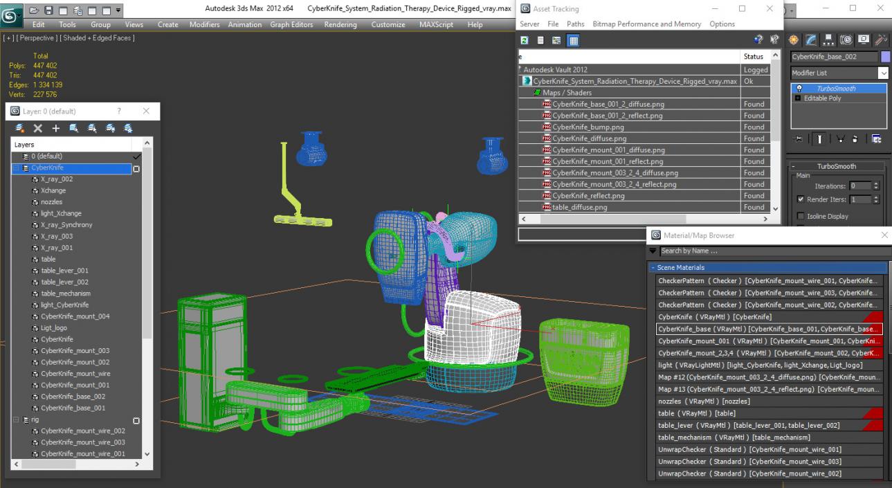 CyberKnife System Radiation Therapy Device Rigged 3D model