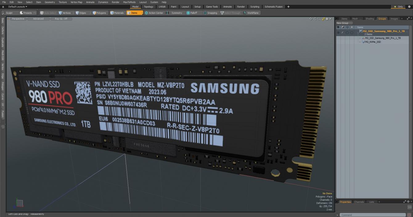 M2 SSD Samsung 980 Pro 1 TB 3D