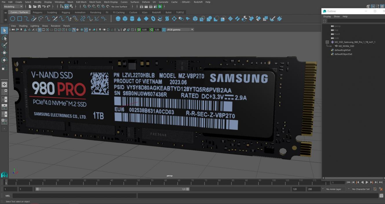 M2 SSD Samsung 980 Pro 1 TB 3D