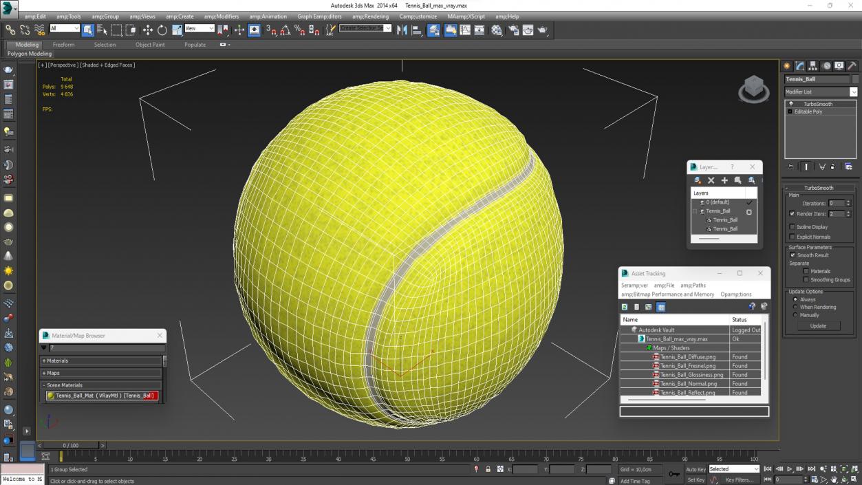 3D Tennis Ball 2 model