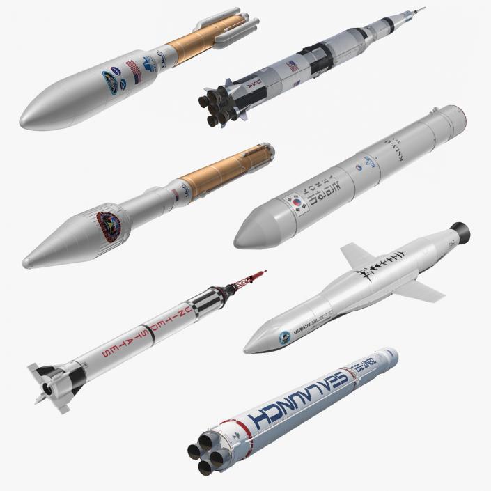 3D Space Rockets Collection 2