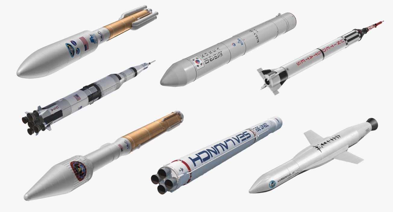 3D Space Rockets Collection 2