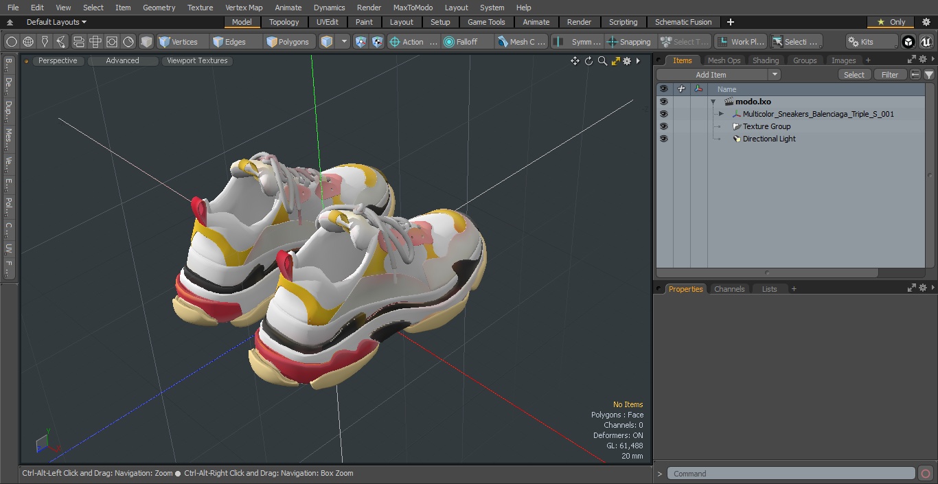 Multicolor Sneakers Balenciaga Triple S 3D model