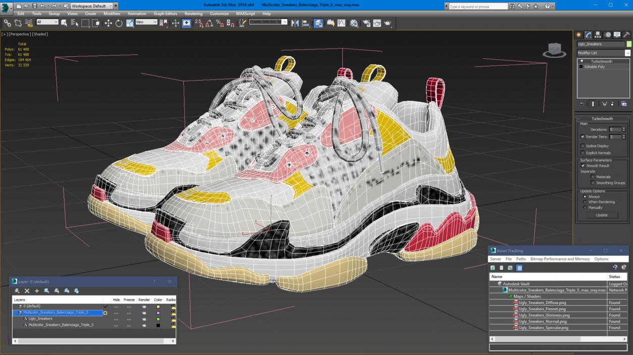 Multicolor Sneakers Balenciaga Triple S 3D model