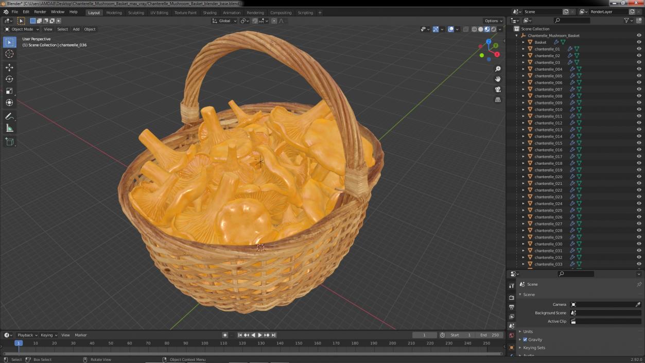 Chanterelle Mushroom Basket 3D