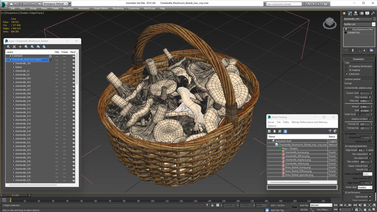 Chanterelle Mushroom Basket 3D