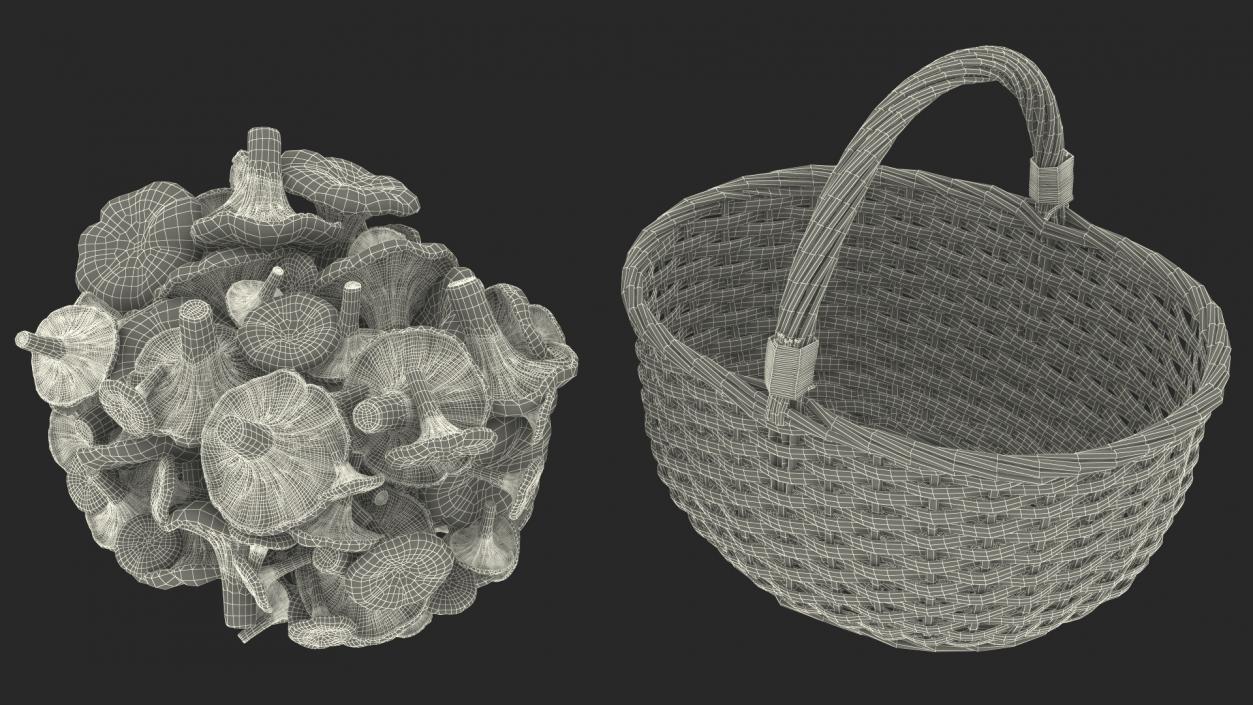 Chanterelle Mushroom Basket 3D