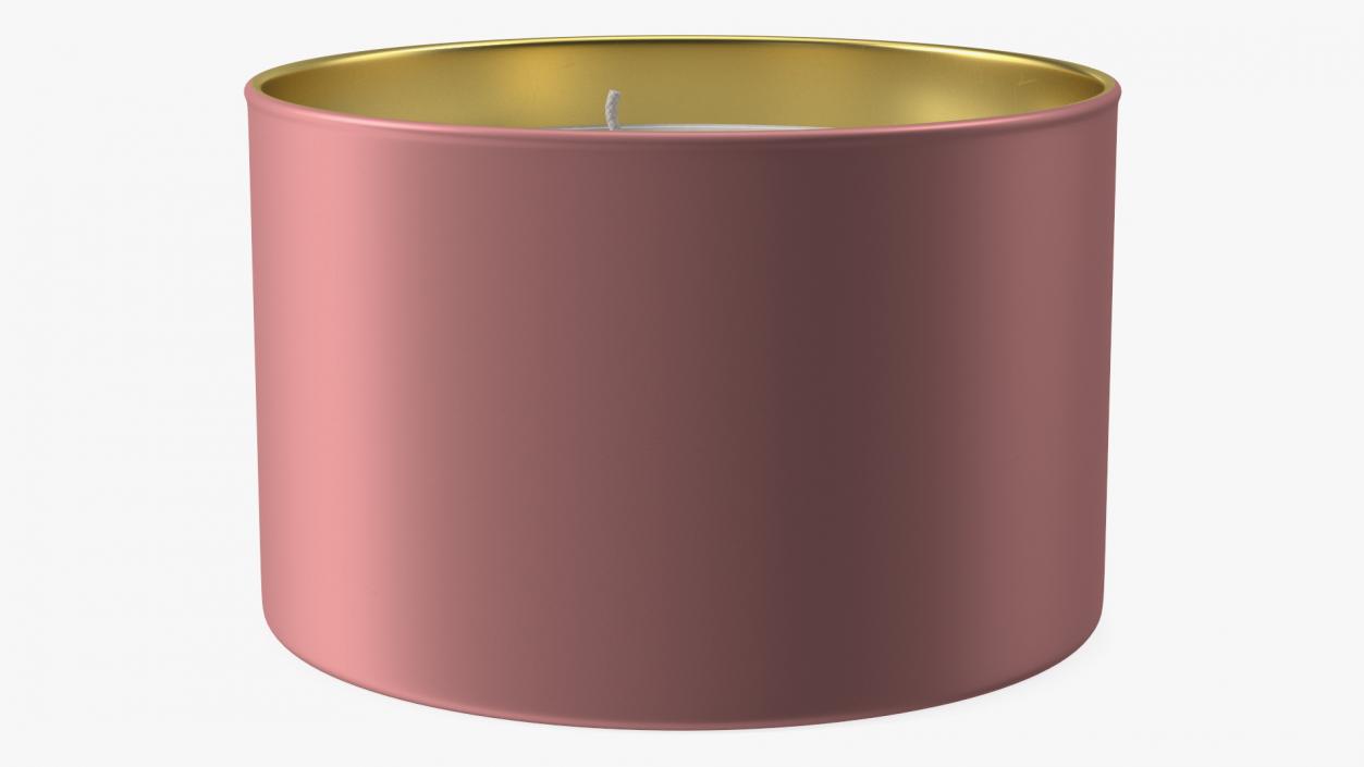 Scented Candle Pink with 3 Wicks 3D