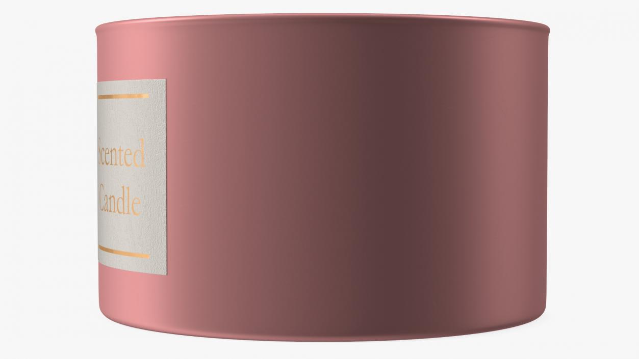 Scented Candle Pink with 3 Wicks 3D