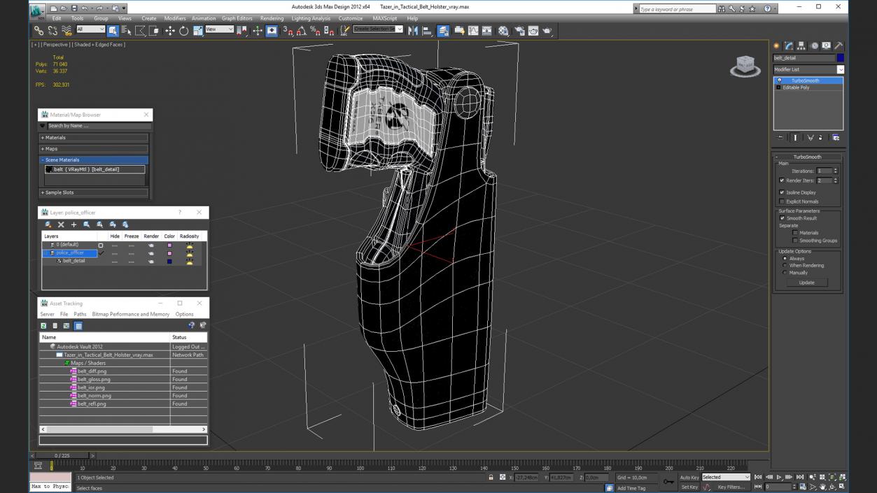 3D model Tazer in Tactical Belt Holster