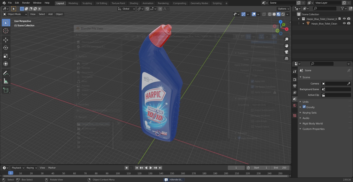 3D Harpic Blue Toilet Cleaner