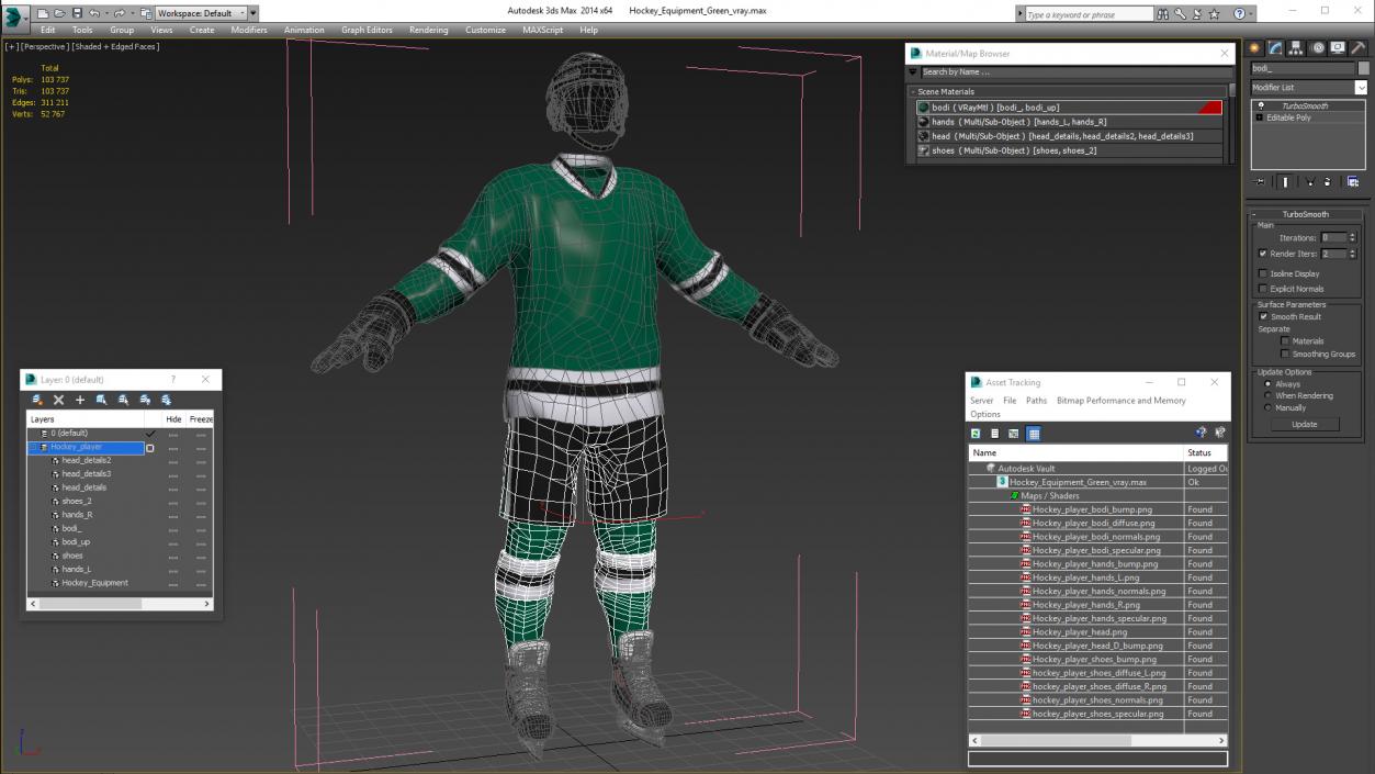 Hockey Equipment Green 3D