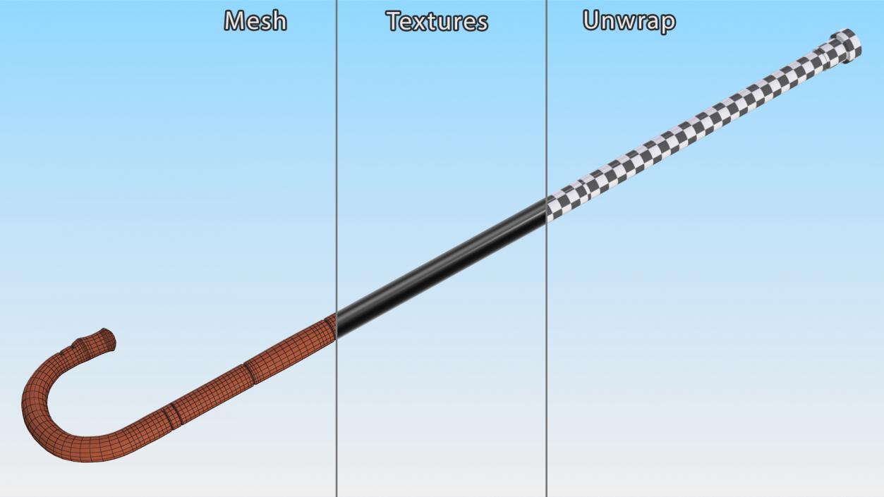 Metal Cane Walking Stick 3D model