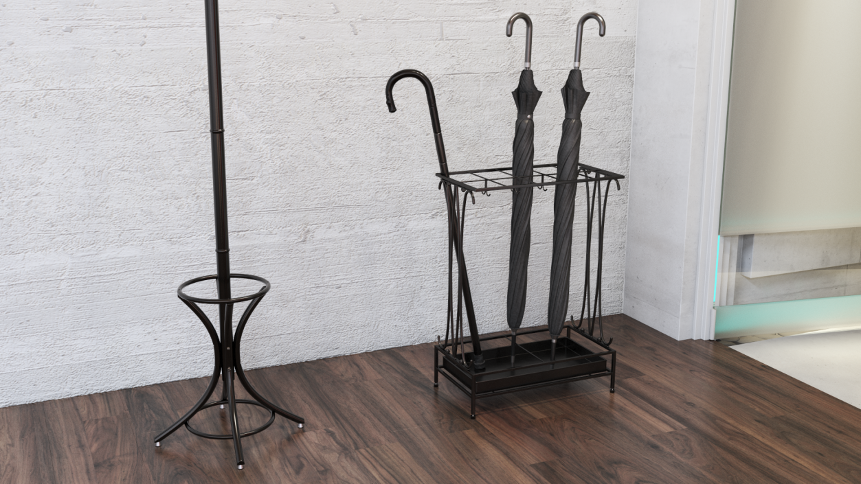 Metal Cane Walking Stick 3D model