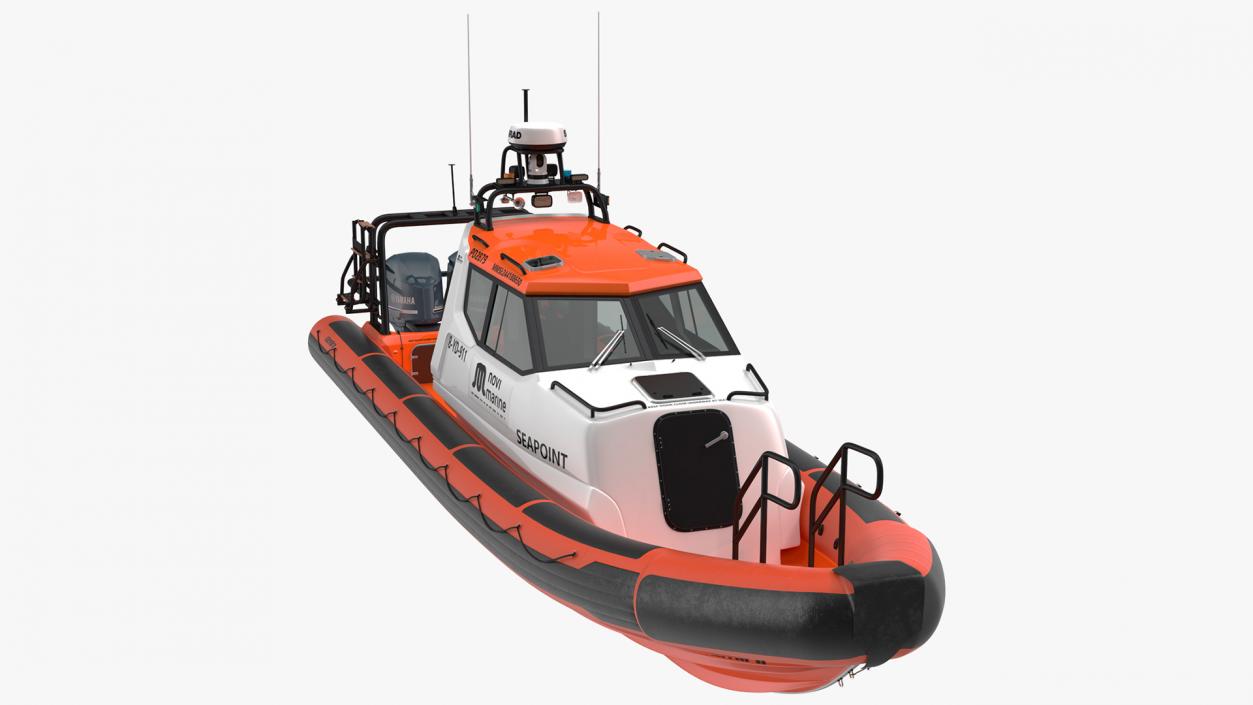 3D Motor Boat Orange Waverider 1060 GRP