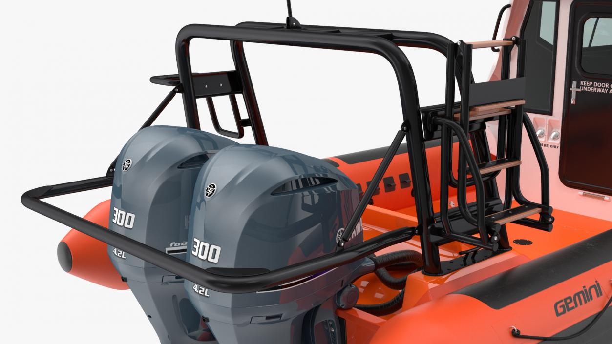 3D Motor Boat Orange Waverider 1060 GRP