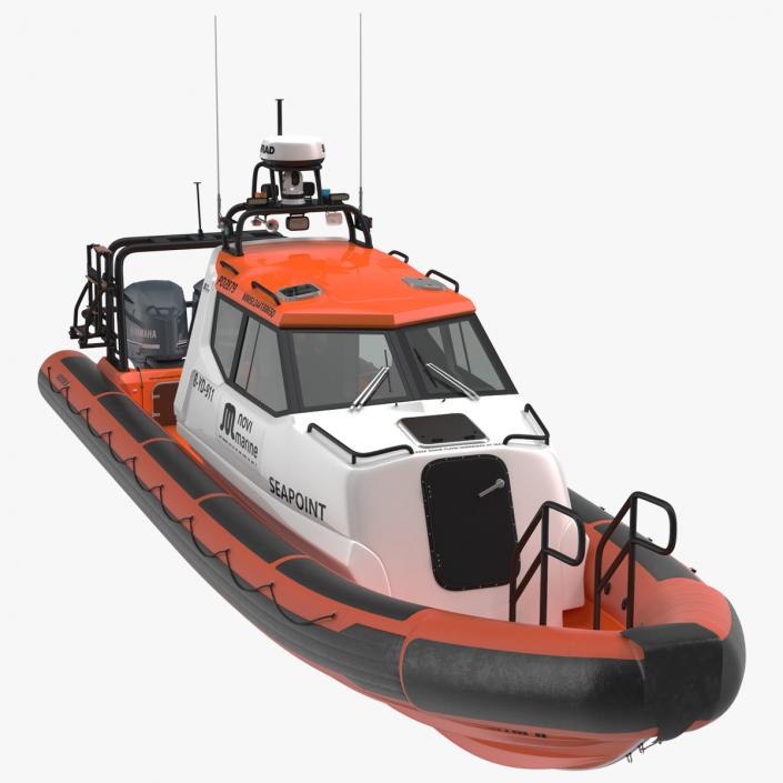 3D Motor Boat Orange Waverider 1060 GRP