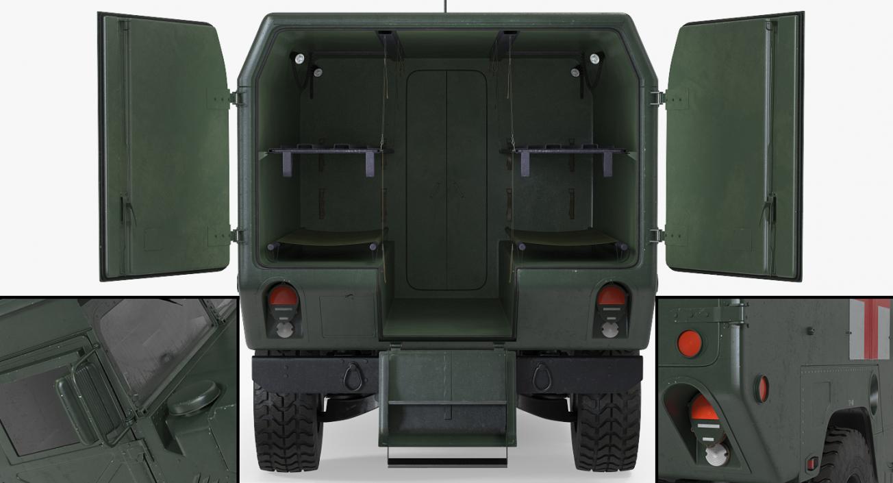 3D Military Ambulance Rigged Collection