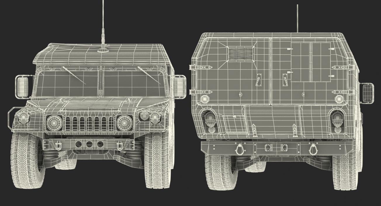 3D Military Ambulance Rigged Collection