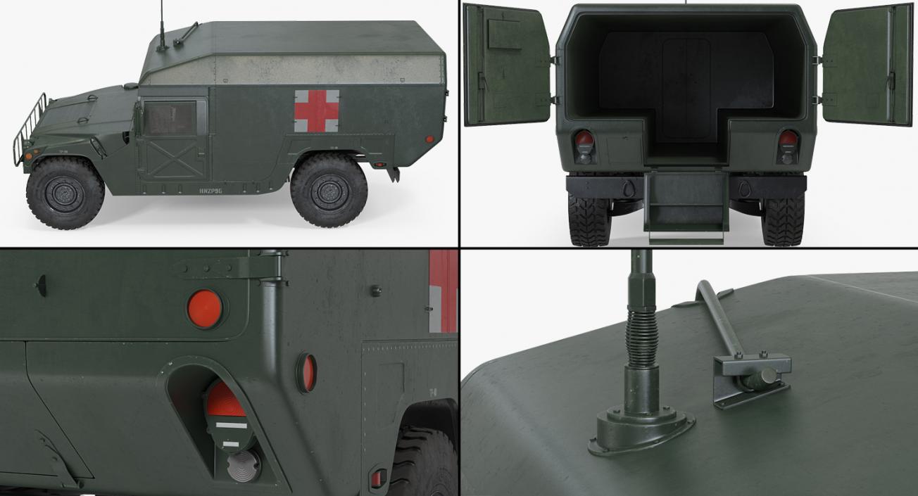 3D Military Ambulance Rigged Collection