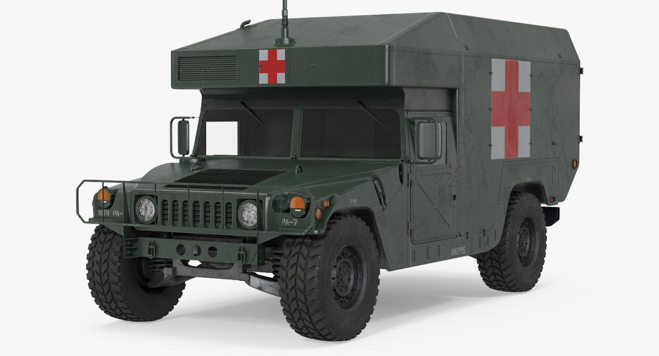 3D Military Ambulance Rigged Collection