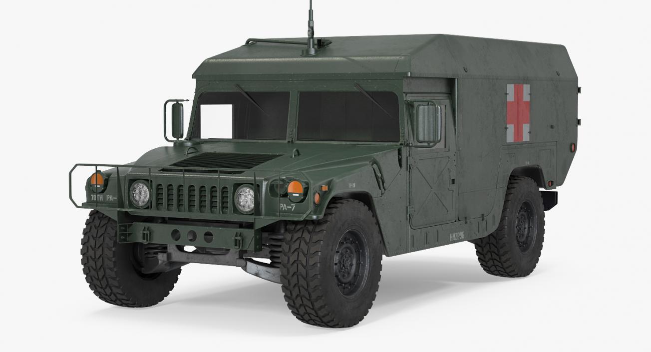 3D Military Ambulance Rigged Collection