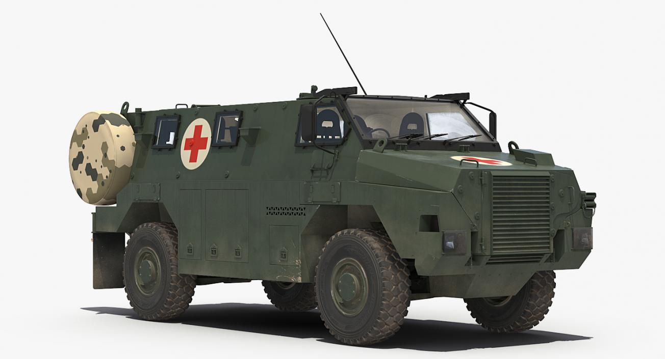 3D Military Ambulance Rigged Collection