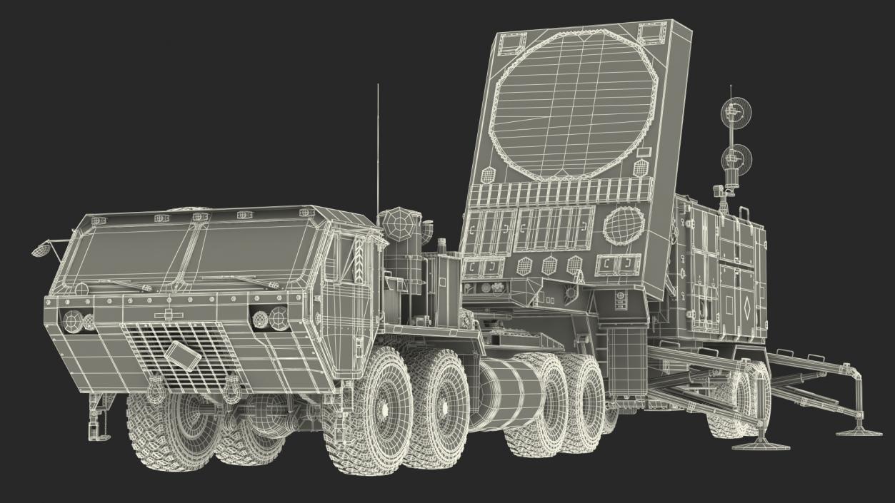 3D Camo HEMTT M985 with Patriot AN MPQ53 Radar model