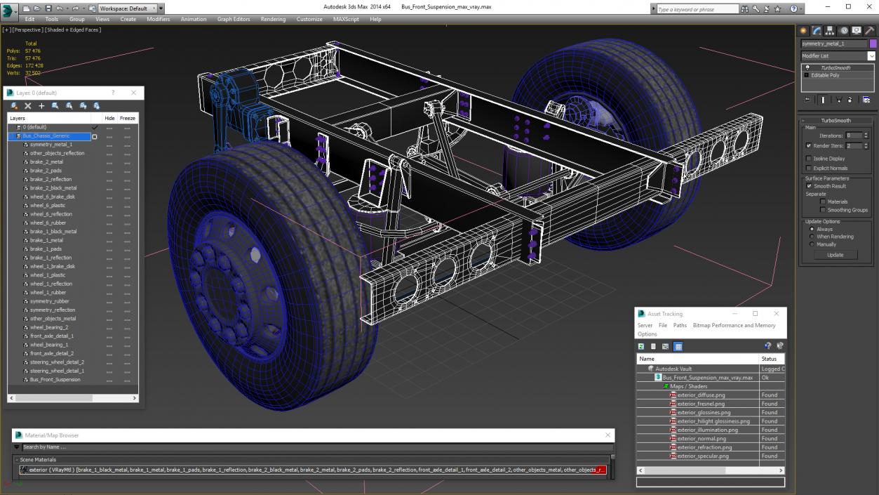 3D model Bus Front Suspension