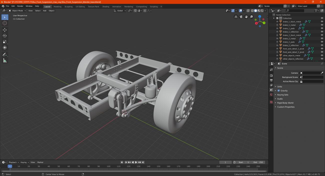 3D model Bus Front Suspension