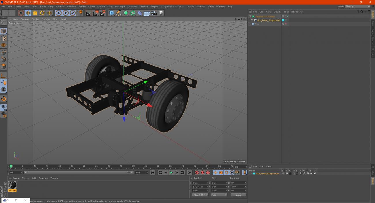 3D model Bus Front Suspension