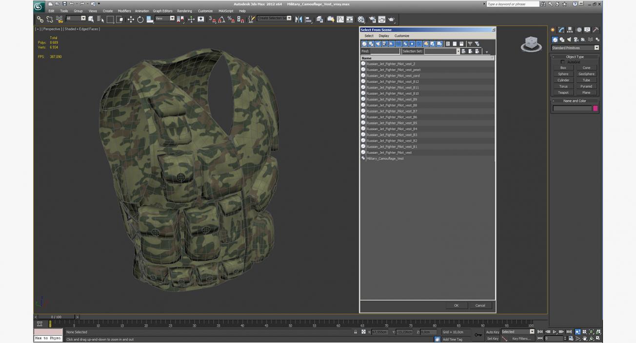 Military Camouflage Vest 3D model