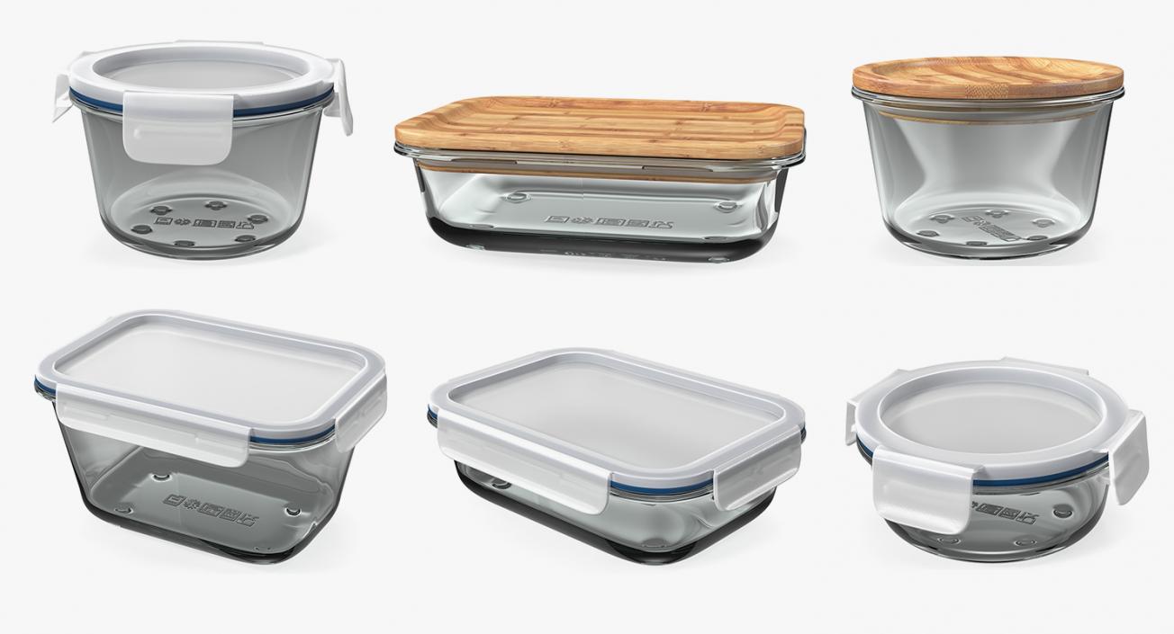 3D model Glass Food Storage Containers Collection