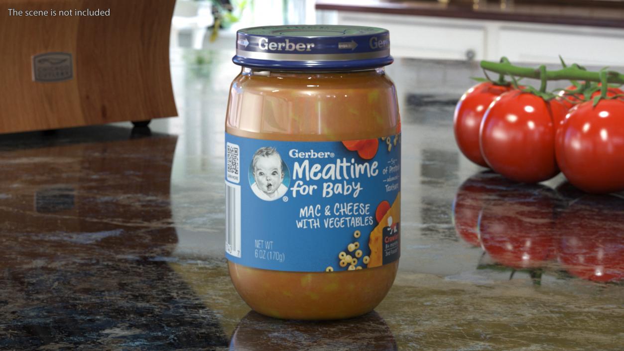 Cheese Gerber Baby Food Jar 170g 3D