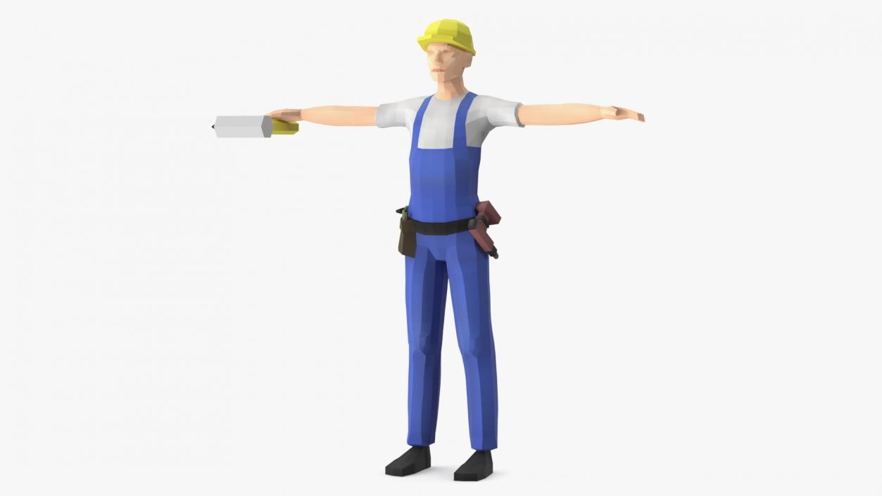 3D model Construction Worker Low Poly Rigged