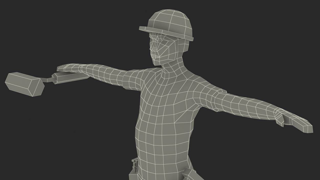 3D model Construction Worker Low Poly Rigged