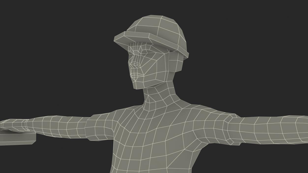 3D model Construction Worker Low Poly Rigged