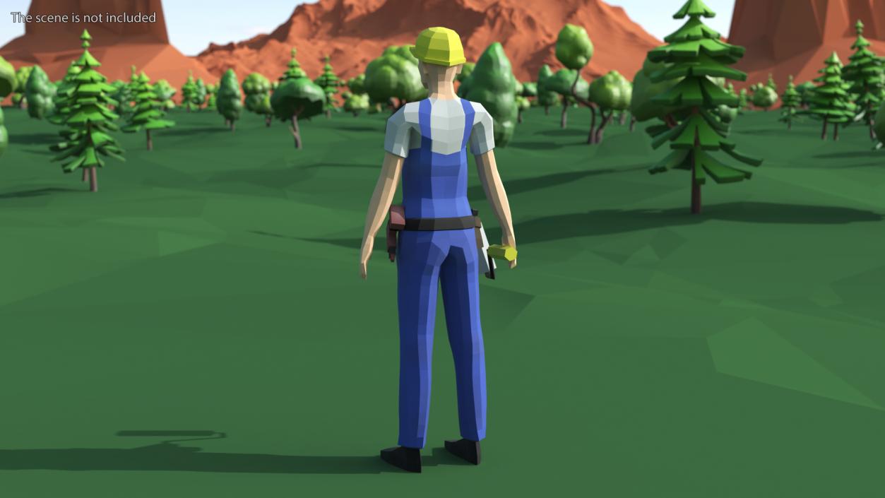 3D model Construction Worker Low Poly Rigged