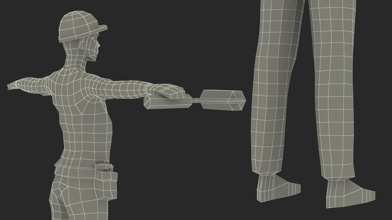 3D model Construction Worker Low Poly Rigged