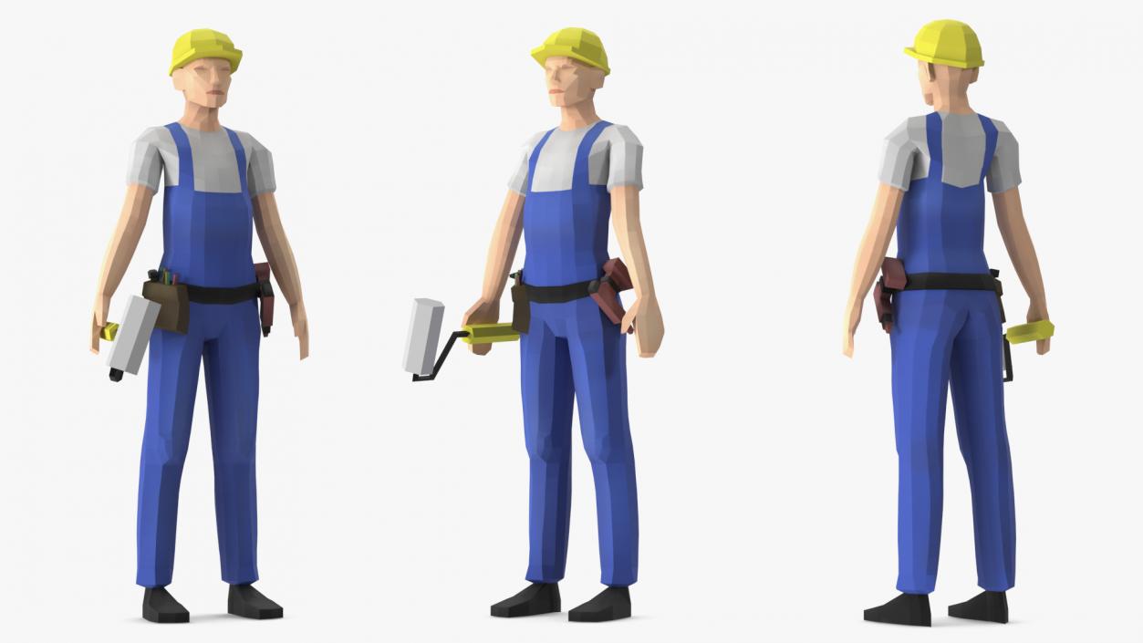 3D model Construction Worker Low Poly Rigged