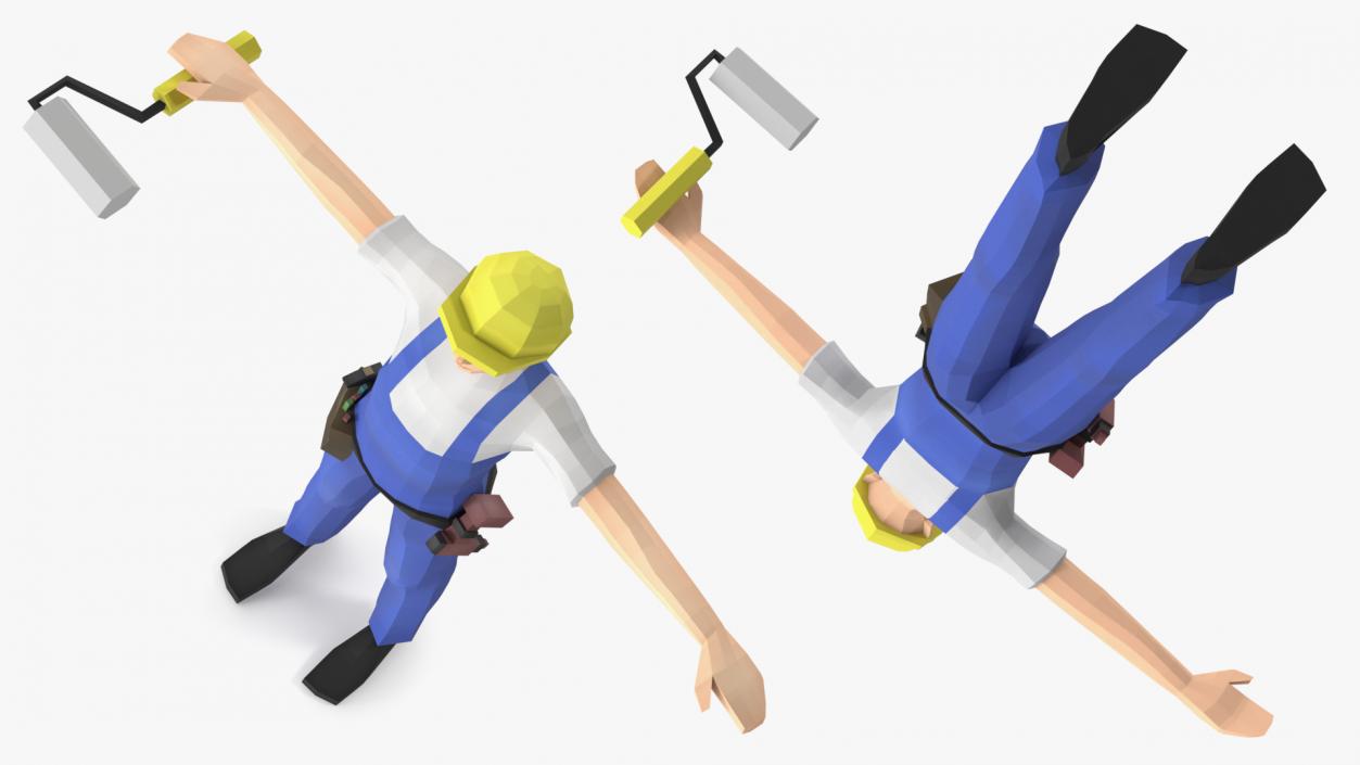 3D model Construction Worker Low Poly Rigged